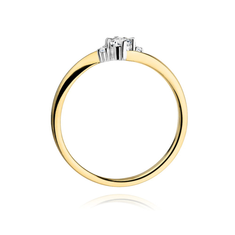 Pierścionek W346B Diament 0,25ct żółte złoto