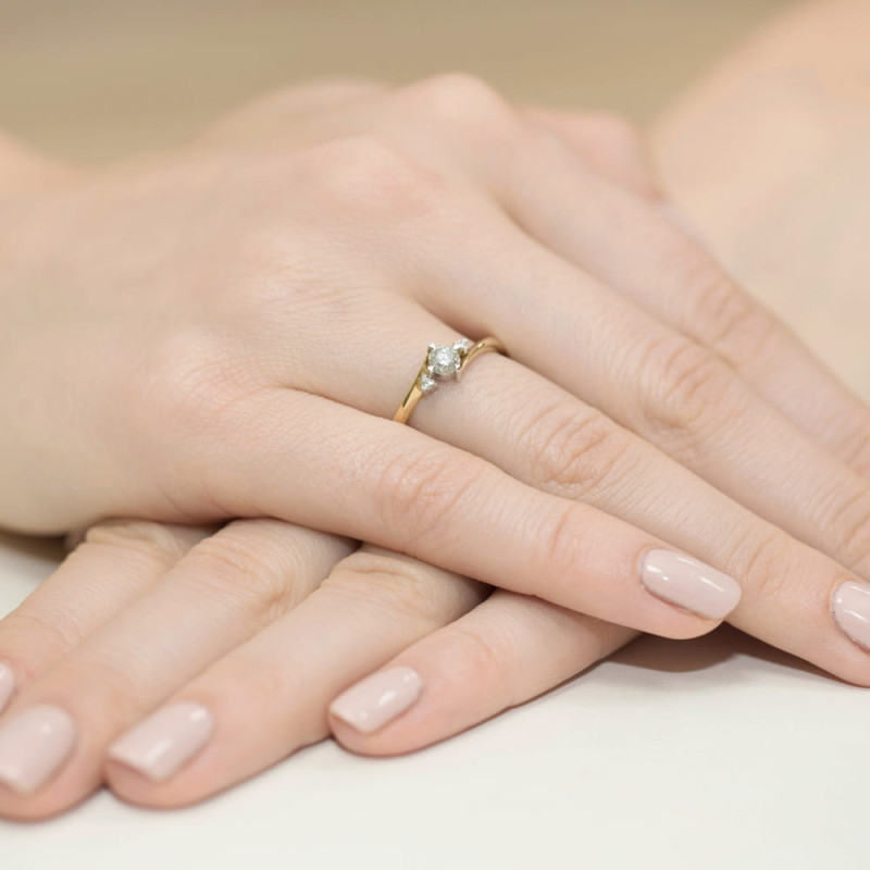 Pierścionek W346B Diament 0,25ct żółte złoto