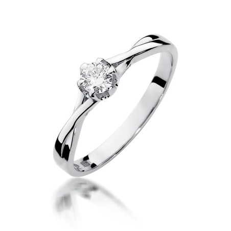 Pierścionek W340B Diament 0,23ct białe złoto