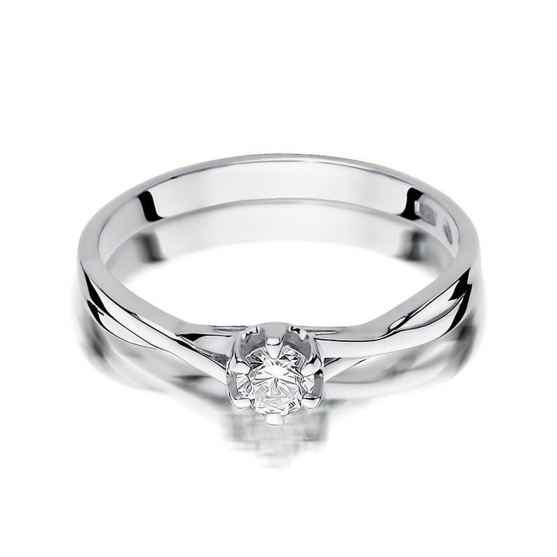 Pierścionek W340B Diament 0,23ct białe złoto
