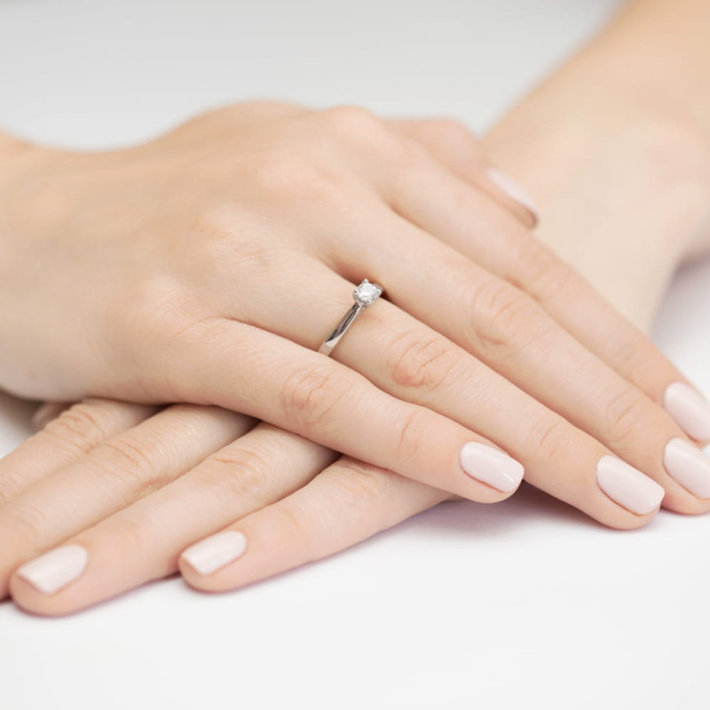 Pierścionek W341 Diament 0,25ct białe złoto