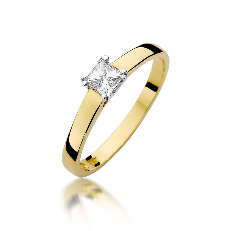 Pierścionek W347 Diament 0,30ct żółte złoto