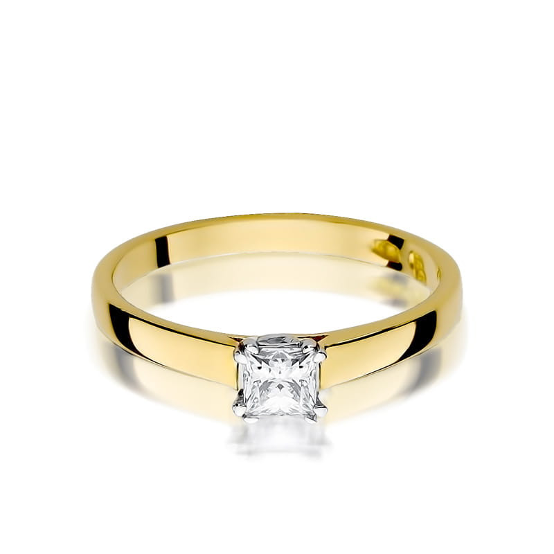 Pierścionek W347 Diament 0,30ct żółte złoto