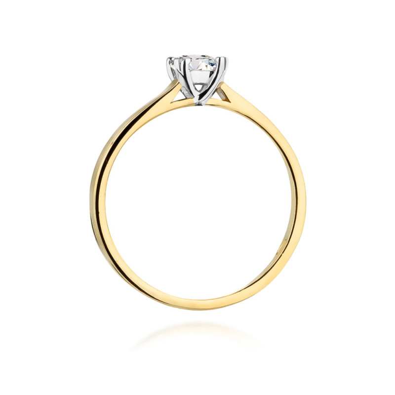 Pierścionek W347 Diament 0,30ct żółte złoto