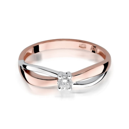 Pierścionek W248 Diament 0,10ct różowe złoto