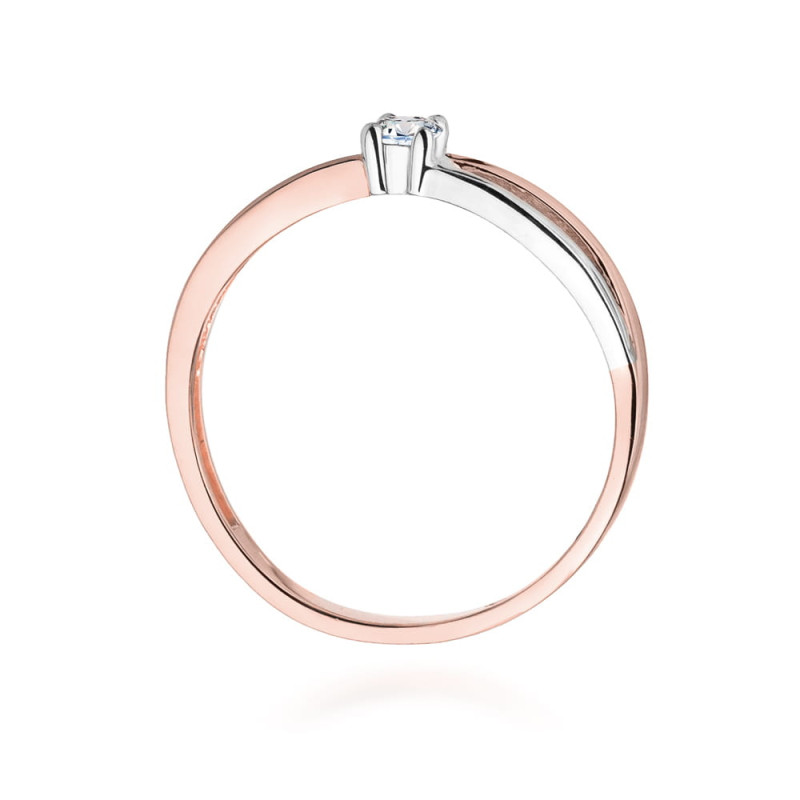 Pierścionek W248 Diament 0,10ct różowe złoto