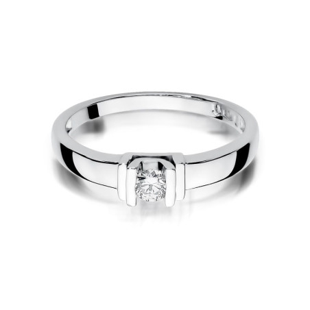 Pierścionek W343 Diament 0,10ct białe złoto