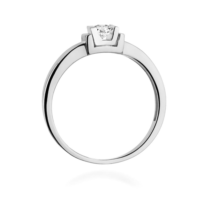 Pierścionek W343 Diament 0,10ct białe złoto