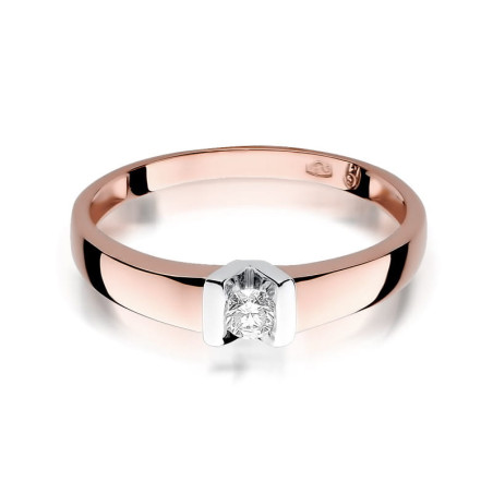 Pierścionek W249 Diament 0,10ct różowe złoto