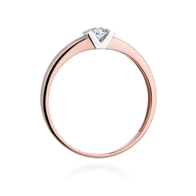 Pierścionek W249 Diament 0,10ct różowe złoto