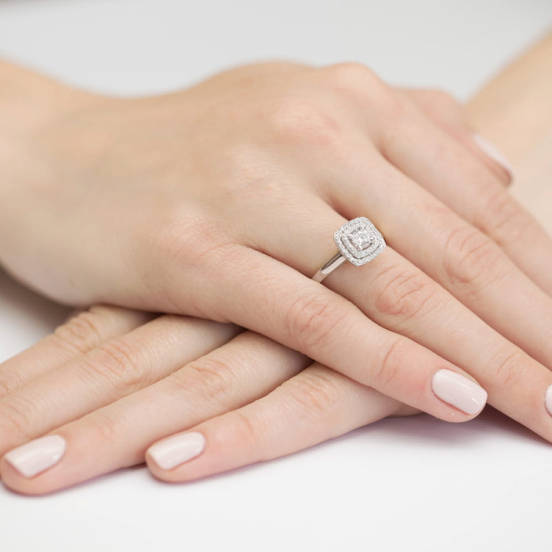 Pierścionek W345 Diament 0,30ct białe złoto