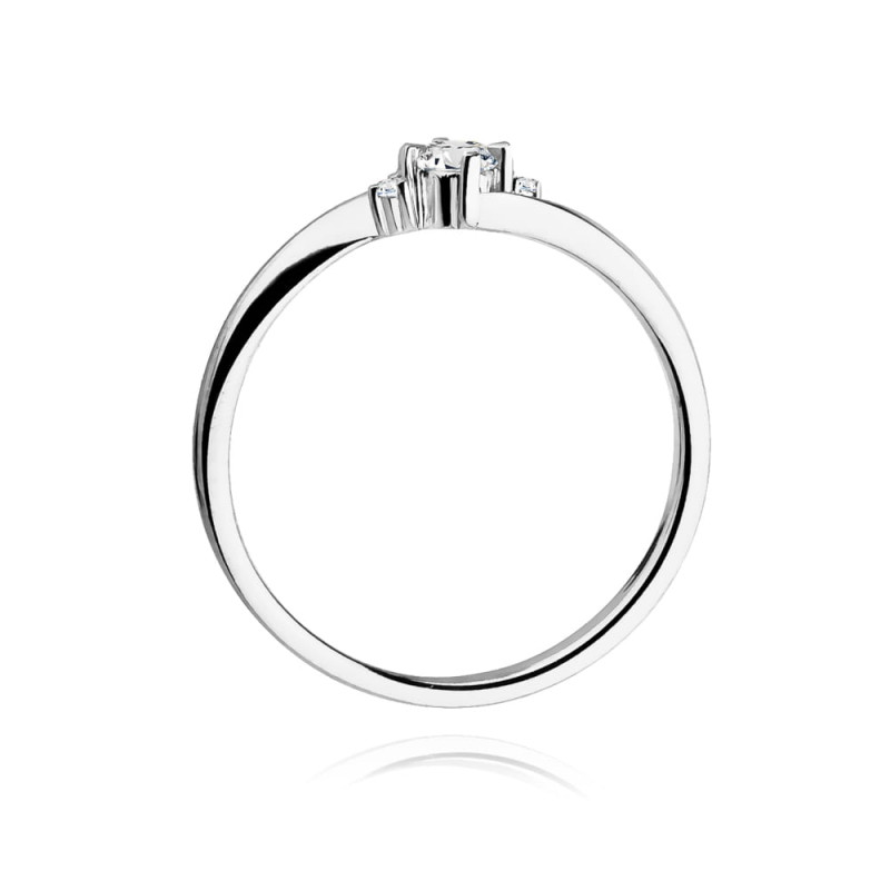 Pierścionek W346 Diament 0,10ct białe złoto