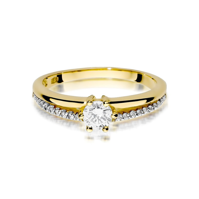 Pierścionek W355 Diament 0,30ct żółte złoto