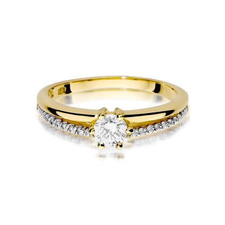 Pierścionek W355 Diament 0,30ct żółte złoto