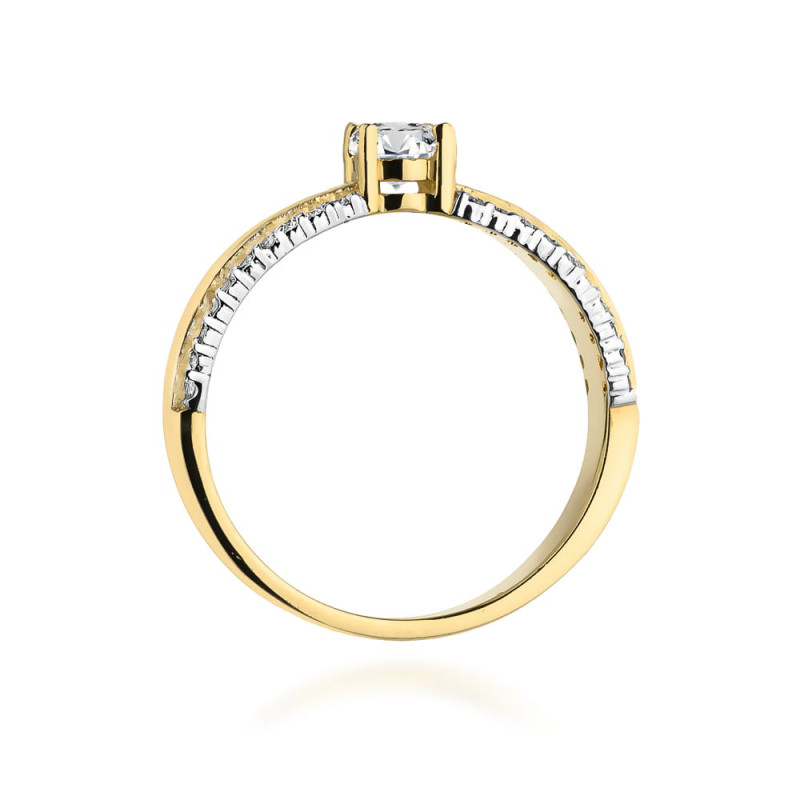 Pierścionek W356 Diament 0,25ct żółte złoto