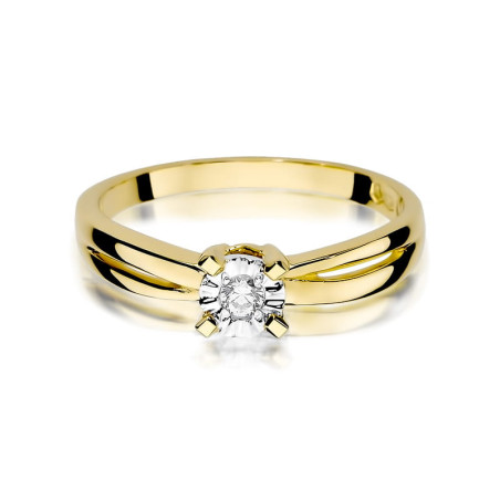 Pierścionek W360 Diament 0,08ct żółte złoto