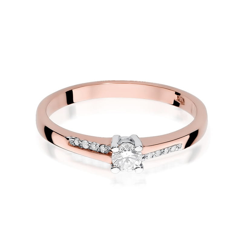 Pierścionek W258 Diament 0,15ct różowe złoto