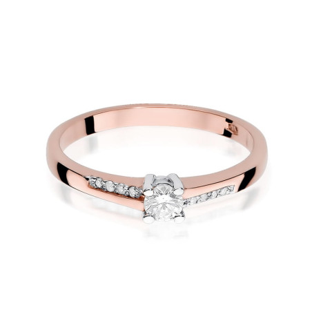 Pierścionek W258 Diament 0,15ct różowe złoto