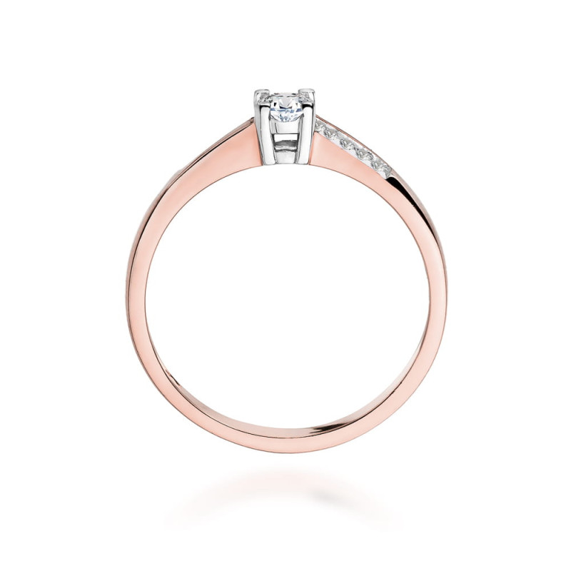 Pierścionek W258 Diament 0,15ct różowe złoto