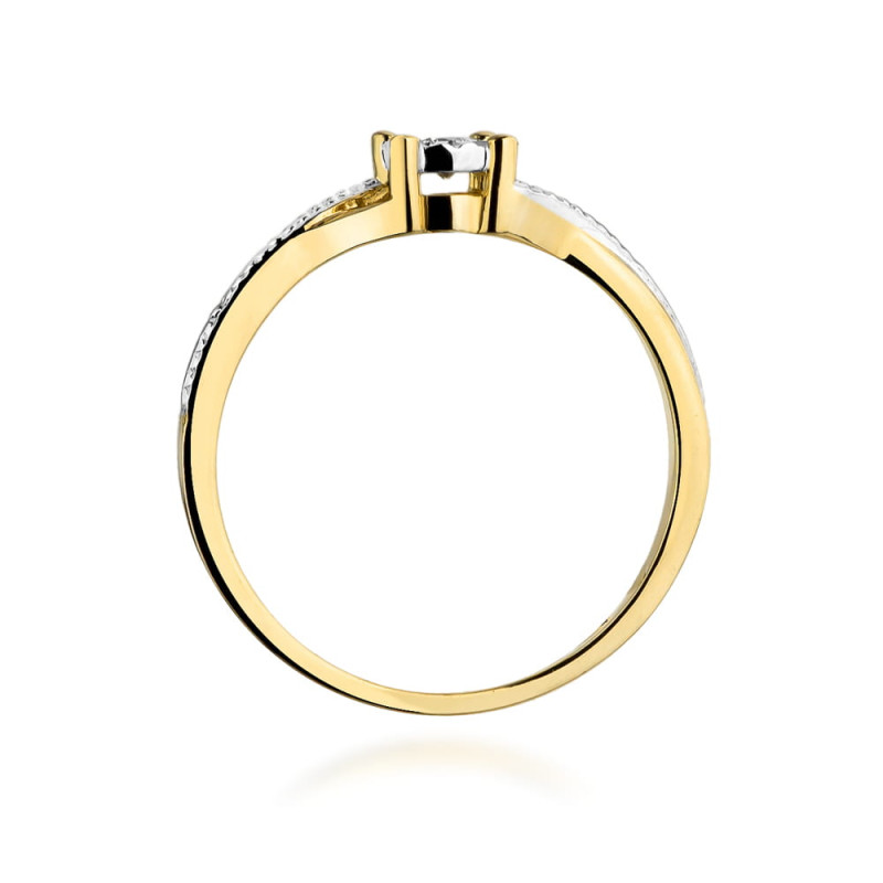 Pierścionek W361 Diament 0,08ct żółte złoto