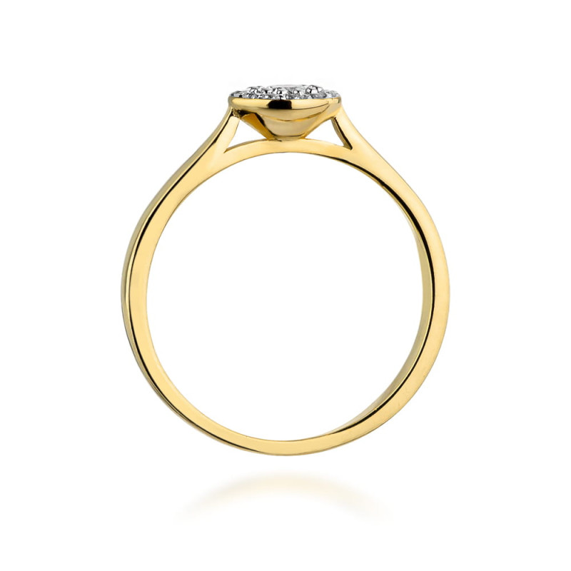 Pierścionek W362 Diament 0,12ct żółte złoto
