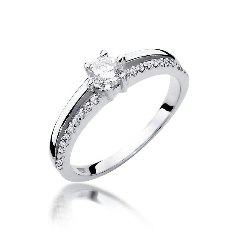 Pierścionek W355 Diament 0,30ct białe złoto