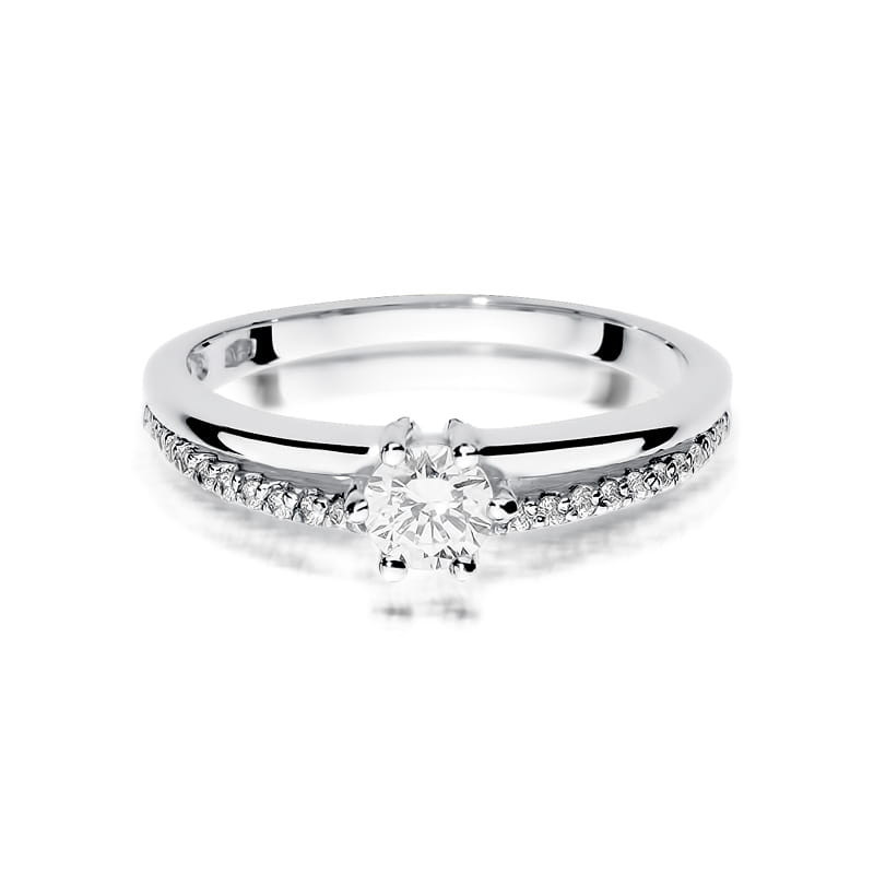 Pierścionek W355 Diament 0,30ct białe złoto