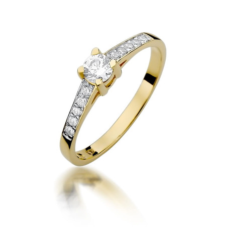 Pierścionek W364 Diament 0,30ct żółte złoto