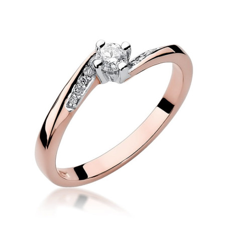 Pierścionek W262 Diament 0,15ct różowe złoto
