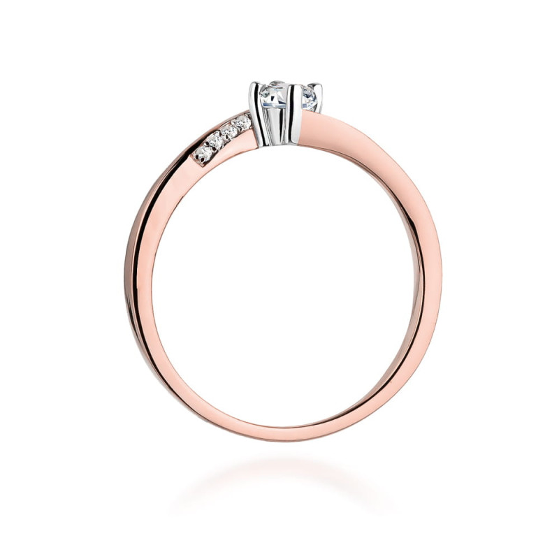 Pierścionek W262 Diament 0,15ct różowe złoto