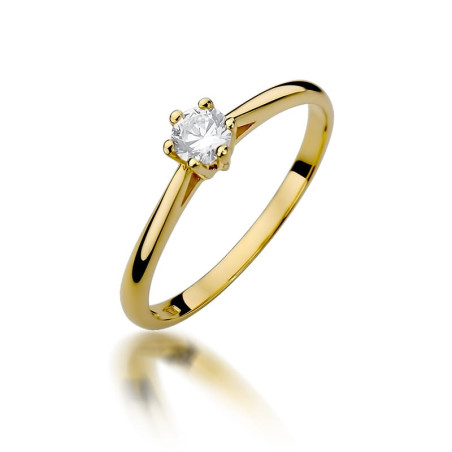 Pierścionek W365 Diament 0,15ct żółte złoto