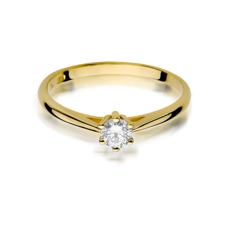 Pierścionek W365 Diament 0,15ct żółte złoto