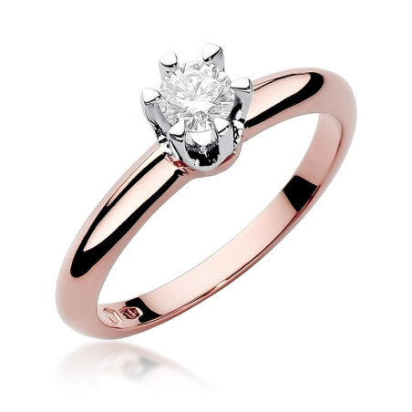 Pierścionek W267 Diament 0,30ct różowe złoto