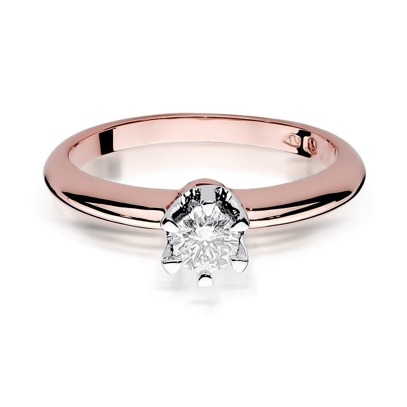 Pierścionek W267 Diament 0,30ct różowe złoto