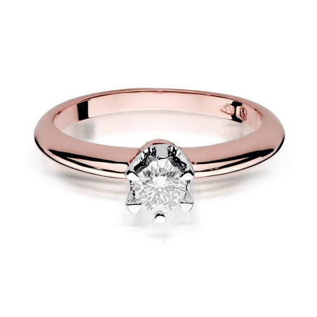 Pierścionek W267 Diament 0,30ct różowe złoto