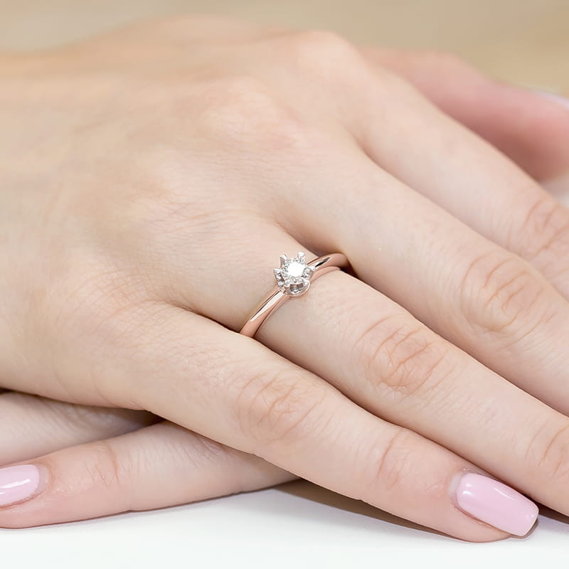 Pierścionek W267 Diament 0,30ct różowe złoto