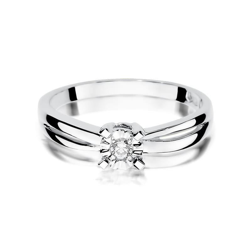 Pierścionek W360 Diament 0,08ct białe złoto