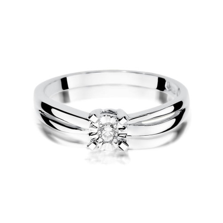 Pierścionek W360 Diament 0,08ct białe złoto