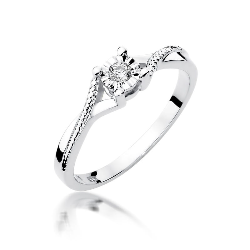 Pierścionek W361 Diament 0,08ct białe złoto