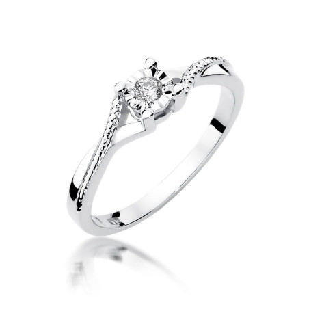 Pierścionek W361 Diament 0,08ct białe złoto
