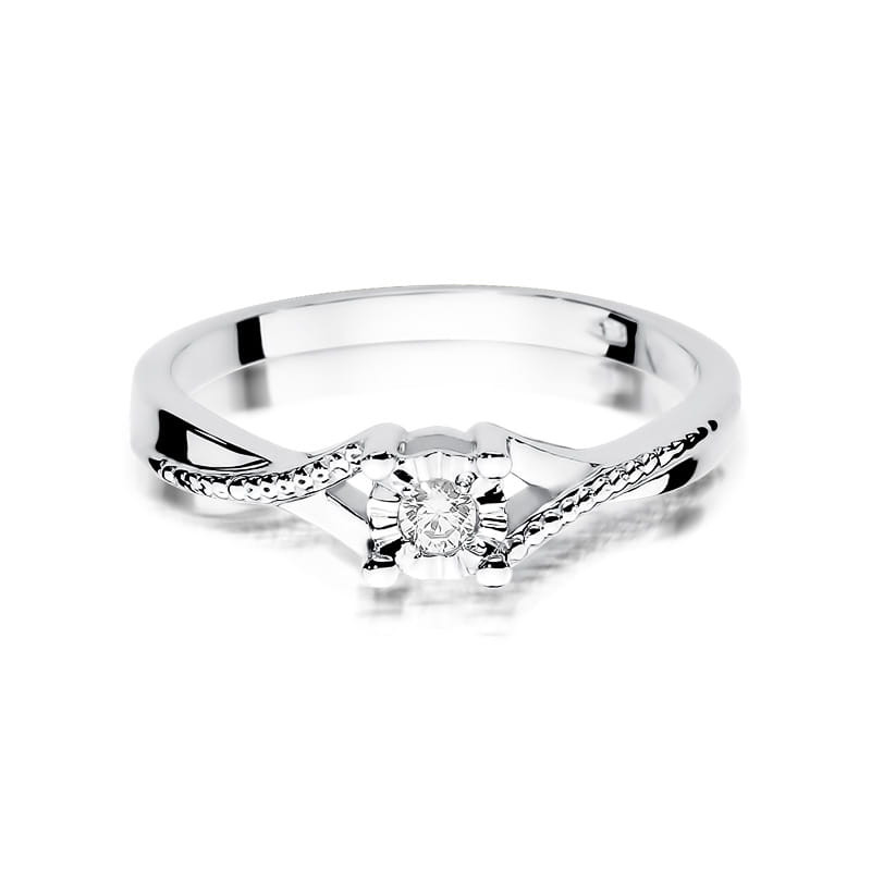 Pierścionek W361 Diament 0,08ct białe złoto