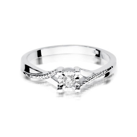 Pierścionek W361 Diament 0,08ct białe złoto