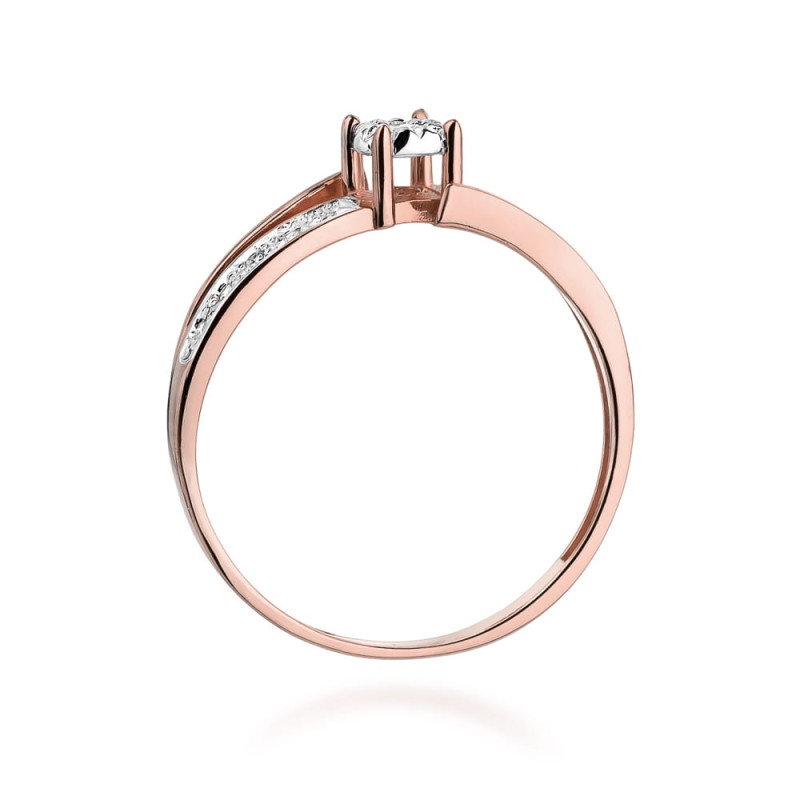 Pierścionek W269 Diament 0,05ct różowe złoto