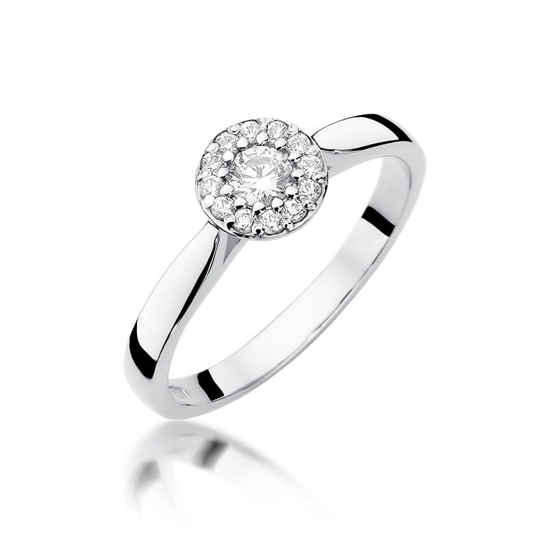 Pierścionek W362 Diament 0,12ct białe złoto