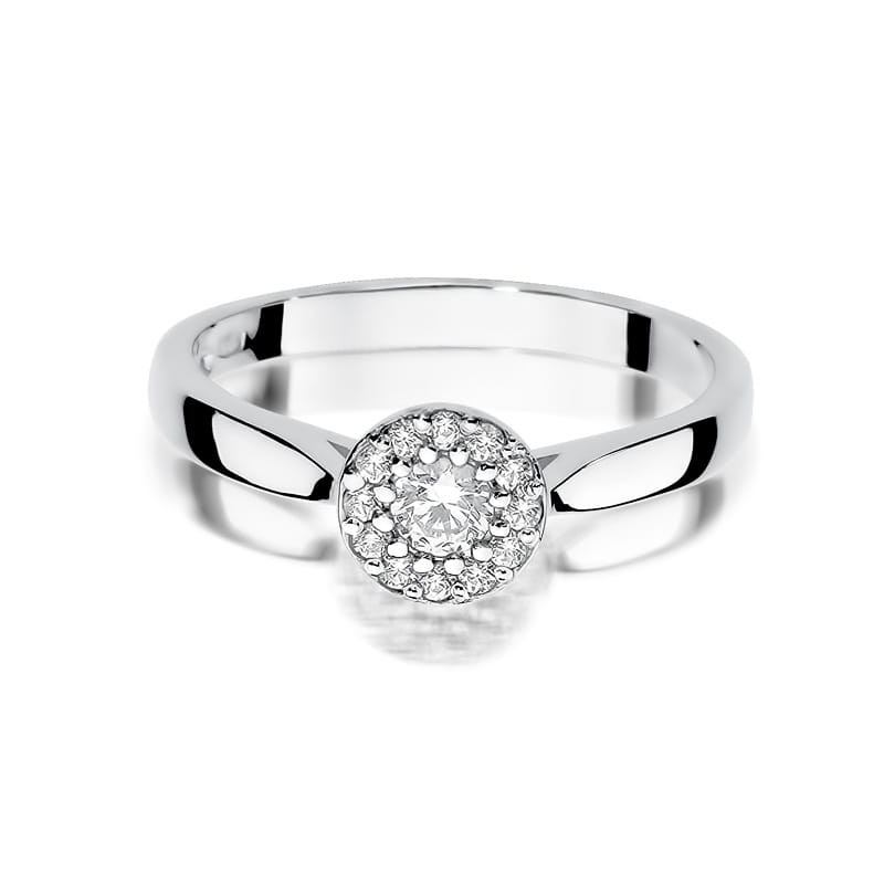 Pierścionek W362 Diament 0,12ct białe złoto