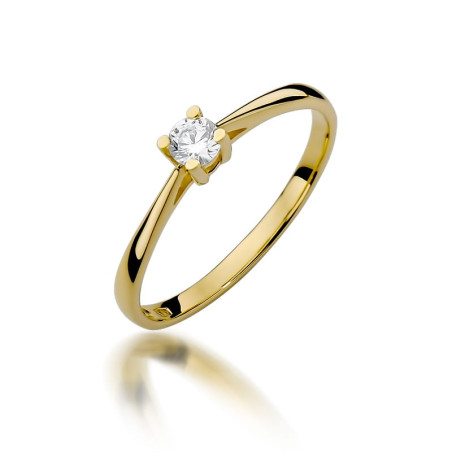 Pierścionek W367 Diament 0,15ct żółte złoto
