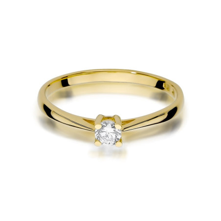 Pierścionek W367 Diament 0,15ct żółte złoto