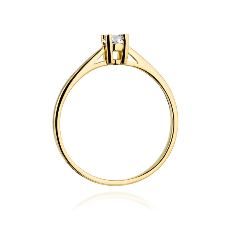 Pierścionek W367 Diament 0,15ct żółte złoto
