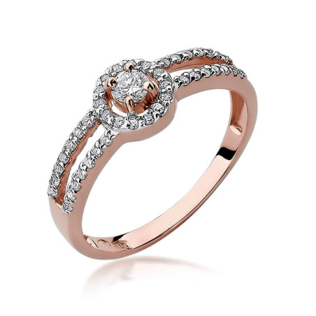 Pierścionek W272 Diament 0,10ct różowe złoto
