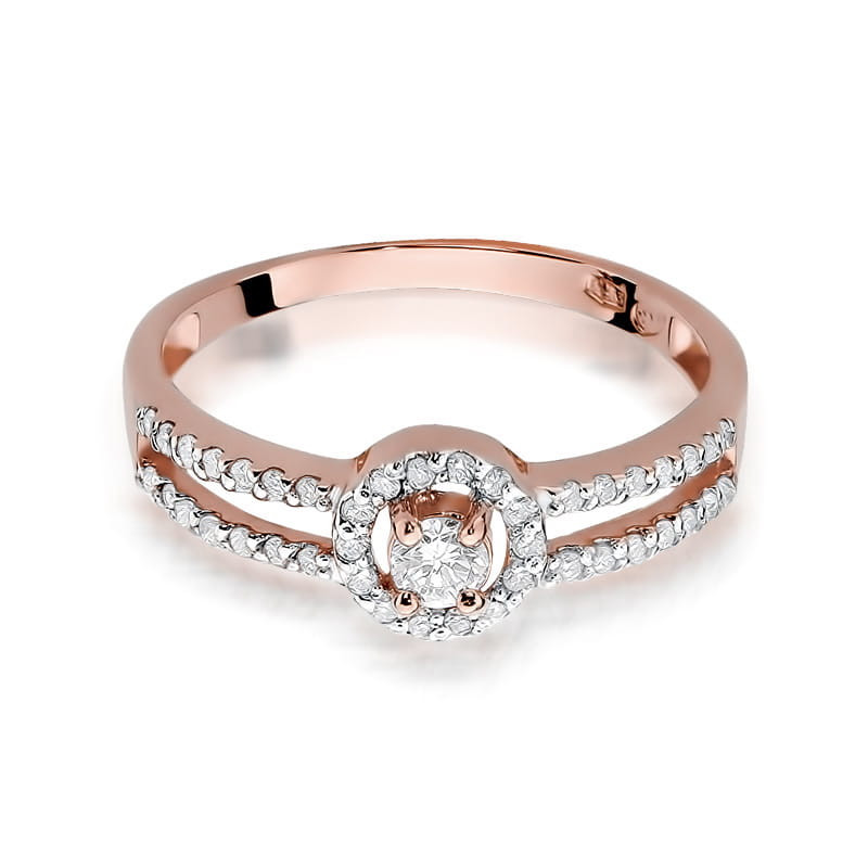 Pierścionek W272 Diament 0,10ct różowe złoto